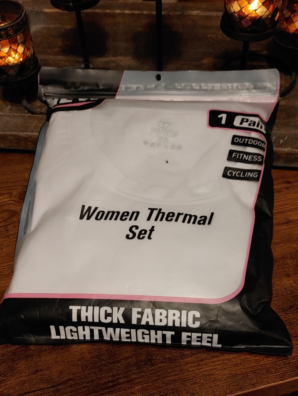 NWT Pisiqi XS White Lightweight Feel 2 Piece Thermal Pajama Set